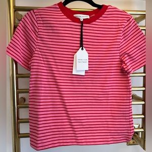 NWT English Factory Pink and Red Striped Shirt